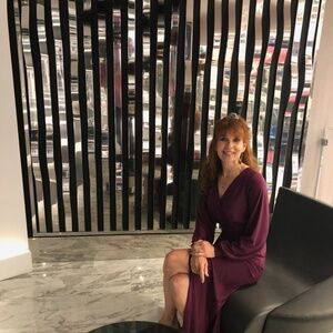 Gorgeous Plum long sleeve V neck dress . Size small